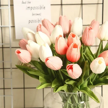 1pcs Modeliavimas Tulpių Gėlės, Dirbtiniai Pe Putų Tulpių Puokštė Netikrą Gėlių Vestuves Sodo Puošmena Festivalis Šalis Dovanos