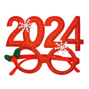 2024 m. nuotrauka rekvizitai akinius naujųjų metų šaliai apdailos 2024 plastiko akinius Kalėdos partijos naudai