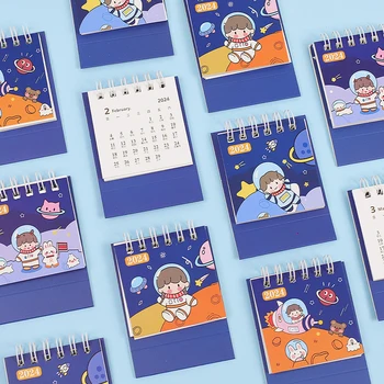 2024 Mielas Astronautas Kalendorius Subtilus Mini Nešiojamieji Darbalaukio Ritė Kalendorius Knygos, Mokyklinės Prekės, Biuro Dienos Tvarkaraštis Planner