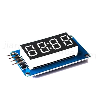 4-Skaitmenų Skaitmeninis Ekranas Modulis LED Ryškumas Reguliuojamas Laikrodis Taškų Priedai, Statybiniai Blokai