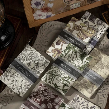 50pcs Senovinių Medžiagų-Popieriaus Deco Retro Augalų gėlės, Raštinės Popierių Meno Šiukšlių Leidinys Etiketės Scrapbooking Prekes
