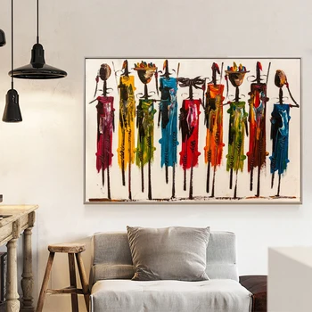 Afrikos Paveikslas, Drobė, Tapyba spalvoto vaizdo Abstraktus, Plakatų ir grafikos Modernios Sienos Meno Tapybos, skirtą Kambarį Namuose Dekoras