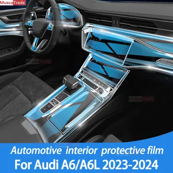 Audi A6 A7 C8 2019-2023 2024 Automobilio Salono Fortepijonas Valdybos apsauginės Plėvelės TPU Skaidri lipnios Dažų Kovos Scratch Taisymas
