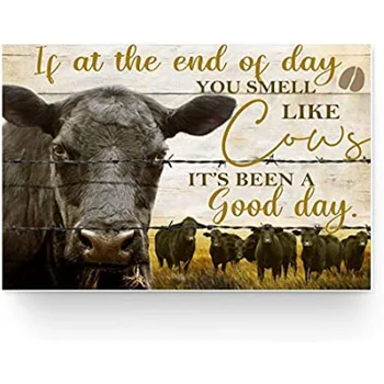 Black Angus Karvė, Jei Dienos Pabaigoje Jūs kvepia Karvių Plakatas Ženklai, Plakatai Naujovė Juokinga Metalo Ženklai Menas, Sienų Dekoras 8x12 Colių