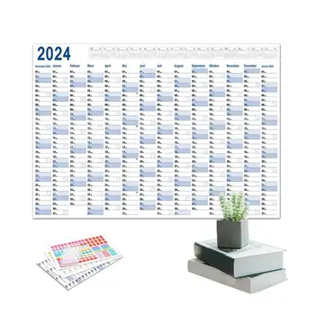 Didelis Visų Metų Kalendorius 2024 M. Metinės Ištisus Metus Didelis 365 Kalendorinių Dienų Didelis Plakatas Kalendorius Su Dvipusis Lipdukas, Skirtas