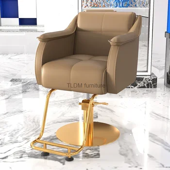 Estetinės Swivel Barber Kėdės Atlošas Aukso Profesinės Kirpyklos Kėdės Optikos Sandalye Kirpyklų Baldai MQ50BC