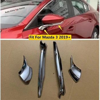 Galinio Vaizdo Veidrodis Padengti Apdailos Juostelės Apdaila Lipdukas Tinka Mazda 3 2019 M. - 2023 Chromo Stiliaus Eksterjero Reikmenys