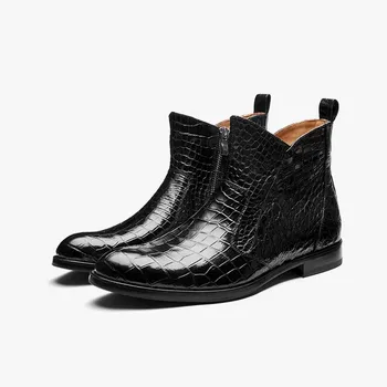gete Krokodilo oda vyrų batų Vyrai Krokodilo odos batai 2023 Naują stilių mažai obcasie Britų batai batai Vyrai