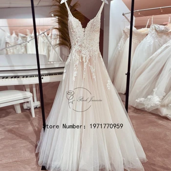 Gorgerous Brangioji Vestuvių Suknelės Moterims 2023 Princesė Backless Aplikacijos Elegantiškas Teismas Traukinio Vestuvinės Suknelės Chalatas De MariÃ©e