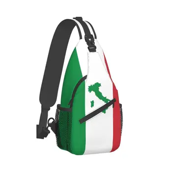Italija Crossbody Sling Bag Mados Krūtinės Maišelį italijos Vėliava Pečių Kuprinė Daypack Žygiai, Kelionės, Sporto Paketas