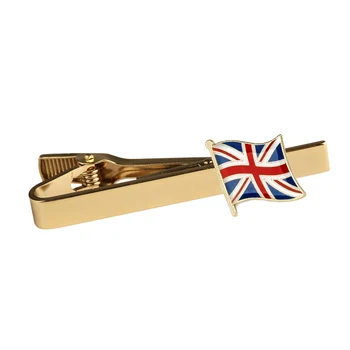 Jungtinės Karalystės Vėliavos Susieti Įrašai Vyrų Metalo Necktie Baras Suknelė Marškiniai ir Kaklaraištis Pin Vestuvių Ceremonija Metalo Aukso prisegamas