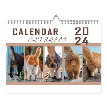 Kalendorius 2024 Katė Butthole Kalendorius Nuo Sausio Mėn. 2024 m. Gruodis. 2024 M. Dienos Grafiką Minimalistinis Biurų Sieninis Kalendorius Lengvai Planavimas