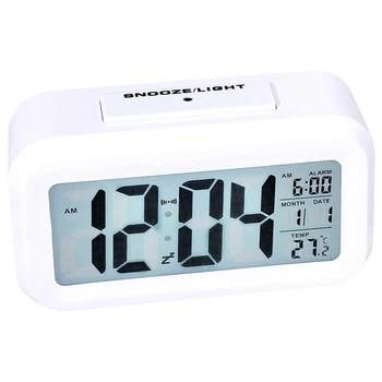 KARŠTO Skaitmeninis Laikrodis, Didesnį LCD Apšviečiamas Ekranas Naktiniai Laikrodis, Žadintuvas, Kuriame Temperatūra, Laikrodžiai, Miegamieji