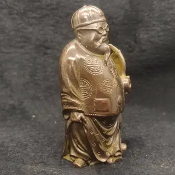 Kinijos Senovinės Raudonos Bronzos Pinigų Delno, Arbatos Pet Statula