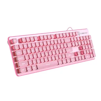 L1 laidinė klaviatūra, mergaičių mielas rožinis mechaninė pajusti žaidimą, biuro ir namų ūkio šviesos išjungti klaviatūros