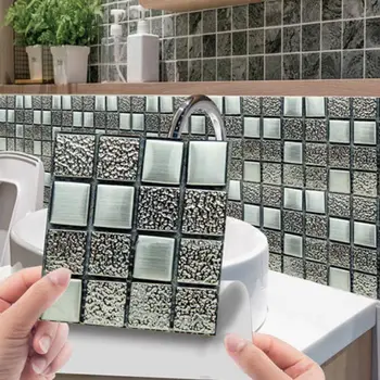 Lipni Mozaikos Plytelių Lipdukai Modernus Paprastumas PVC Sienų Lipdukai 0.1㎡ Sienos Lipdukas, Vonios kambarys, Virtuvė, Namų