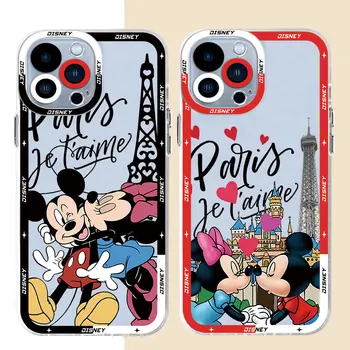 Londono Mickey Minnie Kiss Telefoną Atveju Xiaomi Redmi Pastaba 11S 10T 9 10 Pro 12 8 Pro Pro 11 9T 11T Skaidri Minkšta Korpuso Dangtelio