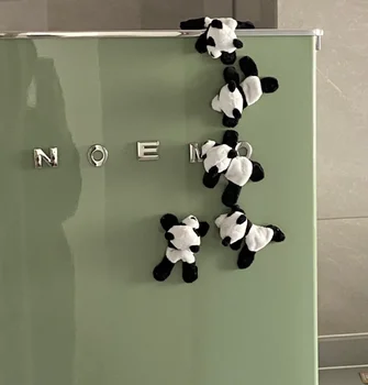 Mielas panda pliušinis šaldytuvas magnetas kūrybos pliušinis lėlės magnetas dviračio galinio vaizdo veidrodis pakabukas ornamentu maišelį, gyvūnų, kabamųjų