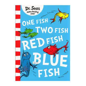 Milu Originalo anglų Paveikslėlių Knygą Dr. Seuss Vienos Žuvies, Dvi Raudonos, Mėlynos Žuvys Bamblys Vaikų