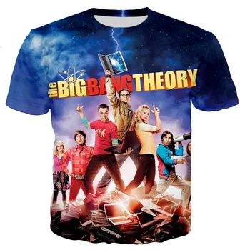Naujas Big Bang Teorija Marškinėliai Vyrams/moterims 3D Spausdinti marškinėliai Atsitiktinis Harajuku Stilius Negabaritinių Marškinėlius