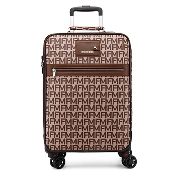 Naujas Moterų retro pu odos vežimėlio bagažo mados geležinkelių lagaminą Vyrų prabangos kelionės krepšys aukštos kokybės carry-ons valise