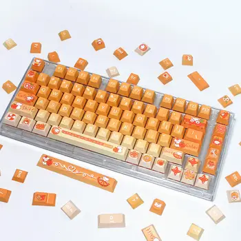 Oranžinė Lokys 104+28 Vyšnių Profilis Keycap Nustatyti Cherry MX PBT Dažų-subbed Mechaninių Žaidimų Klaviatūra