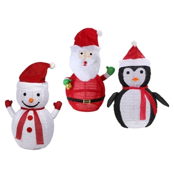 Patalpų Lauke, Sodas Kalėdų Senį Santa Claus Pingvinas Žibintų Ornamentu Lempa LED Vejos, Sulankstomas Žibintų Apdaila