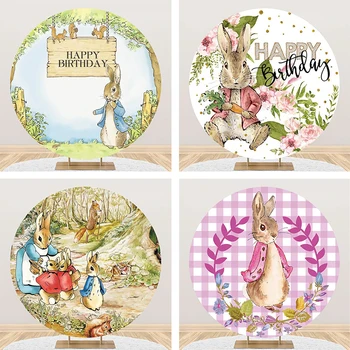 Peter Rabbit Turas Fone Viršelio Merginos Gimtadienio Dekoracijas, Animacinių filmų Katytė Ratu Foto Fone Baby Shower Reklama