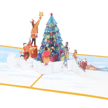 Rankų darbo, Geros Kainos 3D Pop-Up Sveikinimo atviruką, Pušis Urmu Parduoti už Kalėdų Naujas Modelis