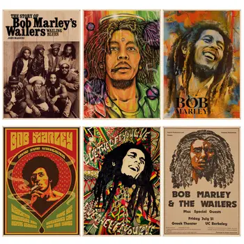 Reggae Verkti Wailers Bob Marley Klasikinių Filmų Plakatų Kraftpopieris Derliaus Plakatas Sienos Meno Tapybos Studiją, Plakatai, Sienų Lipdukai
