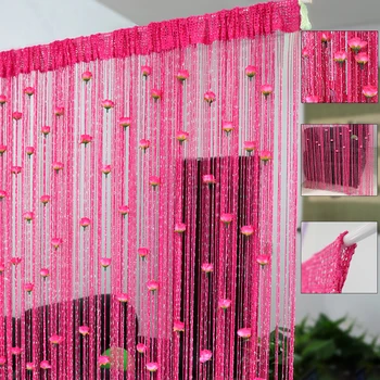 Rožių Gėlių Kutas Durų Užuolaidos String Užuolaidų Valance Daliklis Kabinti Užuolaidų Šalies Miegamasis Vestuvių Namų Dekoro