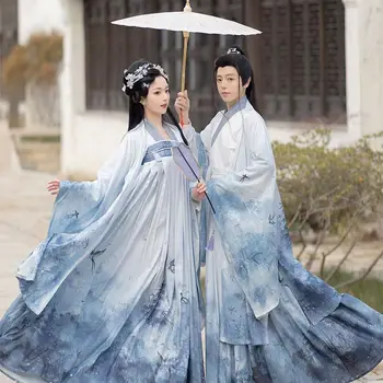 Senovės Kinų Tradicinę Suknelę, Retro Hanfu Rinkiniai Suporuoti Drabužių Pora Karnavalas Cosplay Kostiumų Rytietiškų Šokių Vyrai Moterys