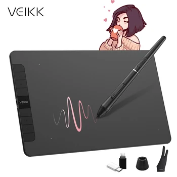 VEIKK VK1060 10x6 Colių Digital Graphics Tablet su 8192 Lygių Baterijos-nemokamai Pen Piešimo Tabletės Parama Tilt 