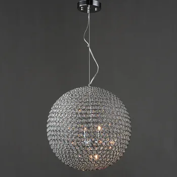 Šiuolaikinės apvalus kamuolys krištolo Sietynas, Kavos led lempa paprasta kambario dekoro krištolo Sietynai woonkamer blizgesio namo apšvietimas